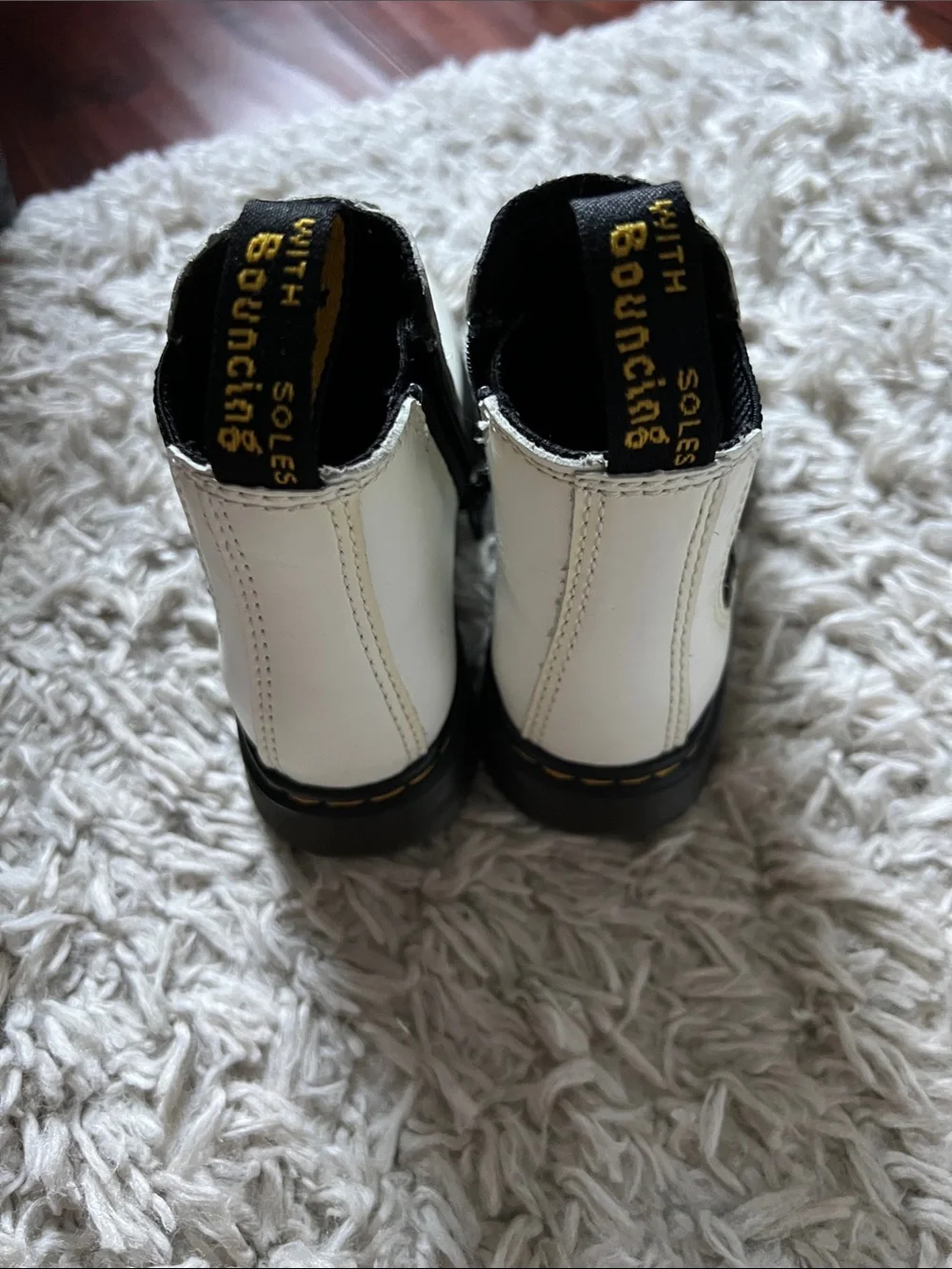 Dr. Martens White Leather Chelsea Ankle Booties